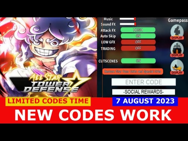 NEW CODES* All Star Tower Defense ROBLOX