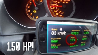 Athlete Statistics 0 to 60 + horse power test in a Mazda 3 2004 Hatchback GT