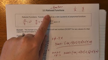 3 5 Video #1 Rational Functions