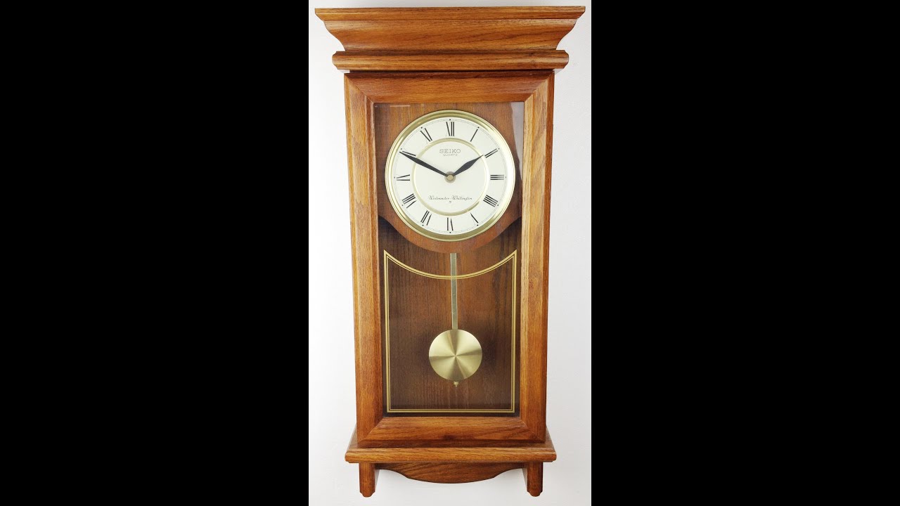 Clock SEIKO Whittington Westminster Chime Battery Operated Pendulum Wall  Clock #779 - BidAway - YouTube