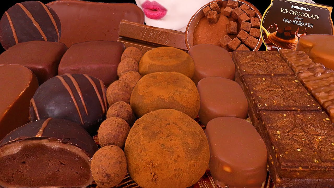 ASMR MUKBANG｜PAVE CHOCOLATE PARTY *ICE CREAM, MOCHI, KITKAT, TICO 초콜릿 파티 *아이스 생초콜릿, 초코떡, 초코아이스크림 먹방