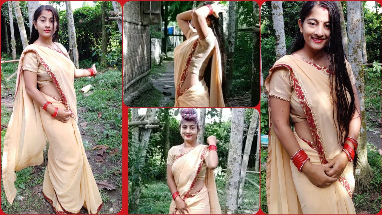 #towelhairdry #hairdry #front side towel hair dry video in sari #Requested video #Indianvloggerpuja