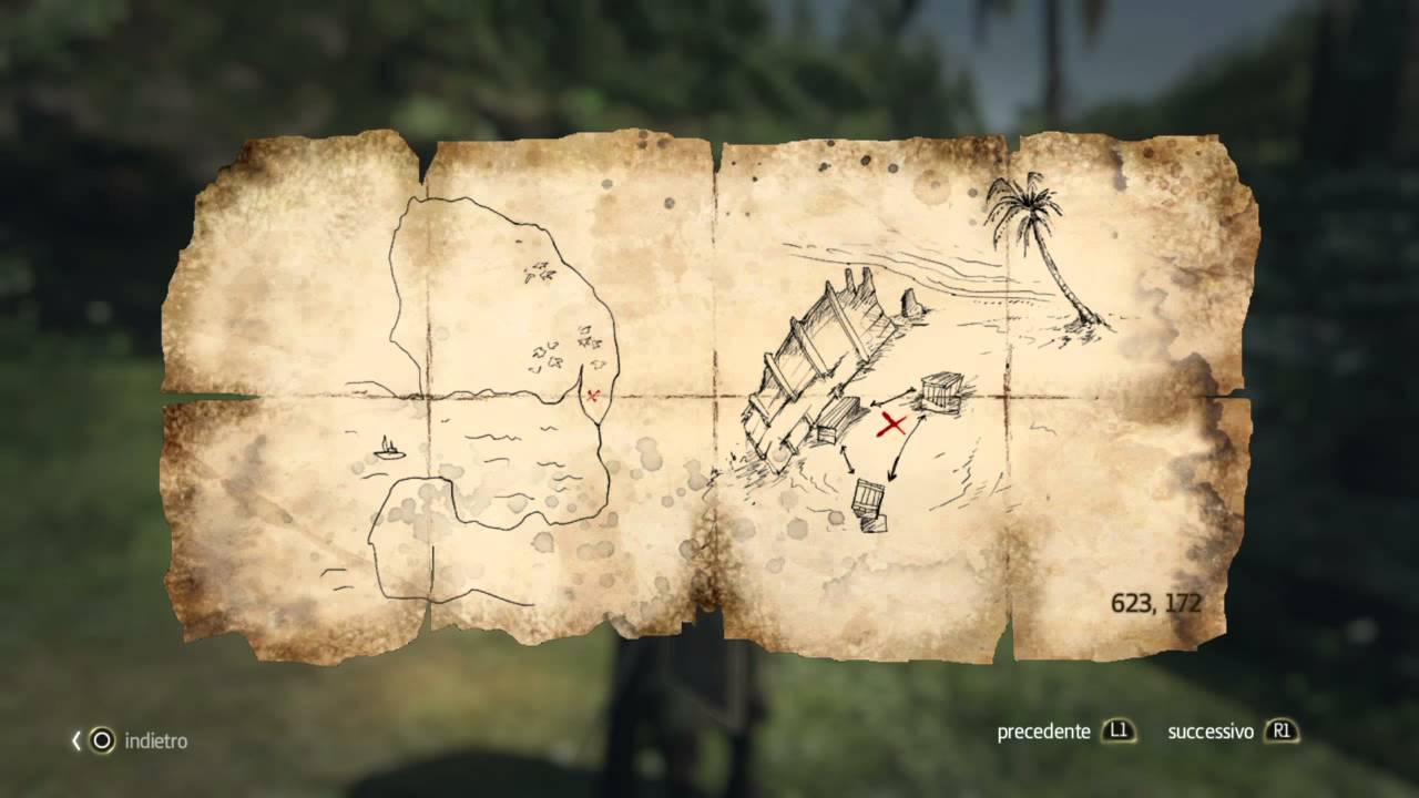 Assassin's Creed 4 Black Flag : Mapas do Tesouro #10 - [623,172] 