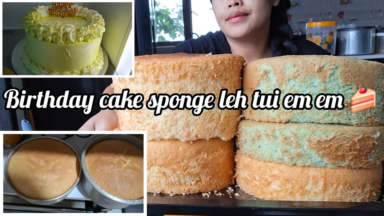 Birthday cake sponge leh tui bawk si a siamdan 🎂 #cake #baking #viral 