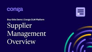 Supplier Management Overview with Conga CLM