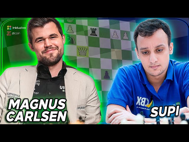 Supi Sacrifica a Dama contra Magnus Carlsen - A Imortal Brasileira - Luis  Supi Vs Magnus Carlsen 