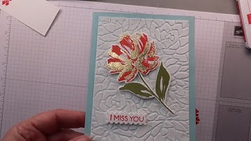 Stampin Up Floral Art with Gilded Leafing and Embossing Paste Tutorial