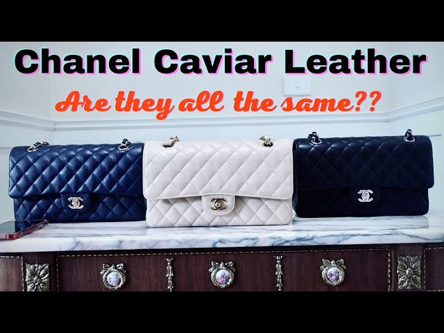 Different types of Chanel Caviar leather on Chanel Classic Flap