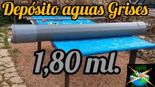 Depósito de aguas grises con tubo de PVC