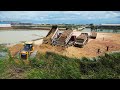 The Incredible Operator! Land Reclamation Big Machine Bulldozer Move Dirt Leveling,Truck Unload Dirt