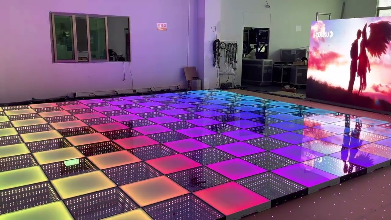 TOP DANCE Magnet 3D Mirror & Matte Dance Floor and Led Wall Testing 