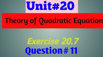 Exercise 20.7 Question#11 Class 10  Complete Sindh Board | Karachi Board| Ex20.7 Class10 Comp