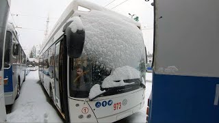 Снега мало не бывает | Троллейбус Тролза 5265.08 "Мегаполис", Чебоксары.