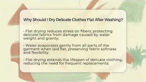 Why Should I Dry Delicate Clothes Flat After Washing? - Homekeeping Handbook