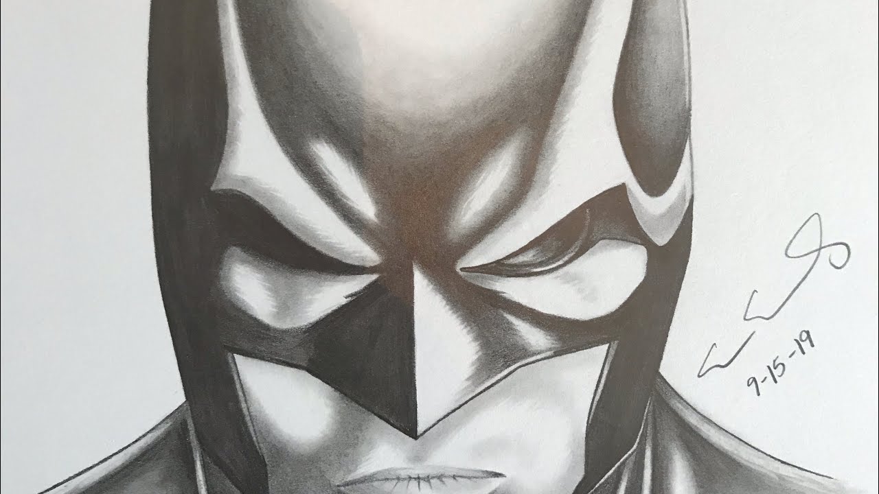 Pencil portrait of the Batman as I am a big fan tbh. This is the BatFleck  version. What version of Batman do you like? : r/drawing