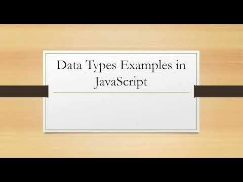 Data Types Examples in JavaScript - YouTube