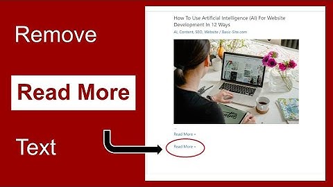How To REMOVE The "Read More" BUTTON In WordPress!