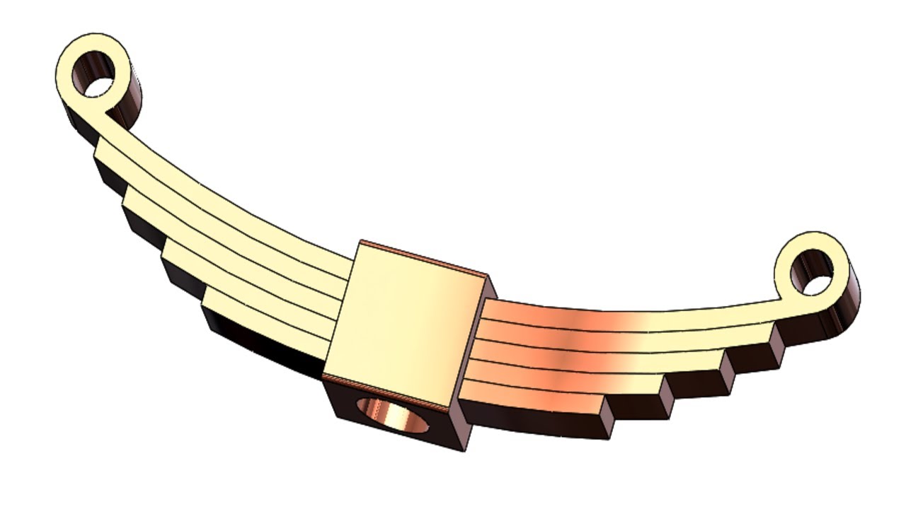 Draw a neat sketch of leaf spring of semielliptical type and name its  parts  Mechanical Engg Simple Notes Solved problems and Videos