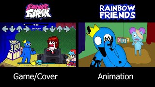BLUE in FNF vs Corrupted BLUE Animation?! Rainbow Friends / Come Learn with Pibby