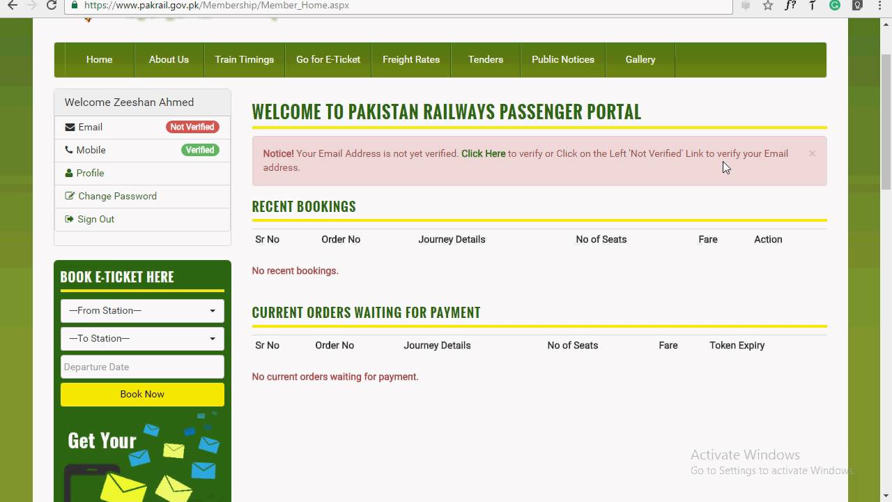 Pakistan Railways Online Reservation 2 Youtube