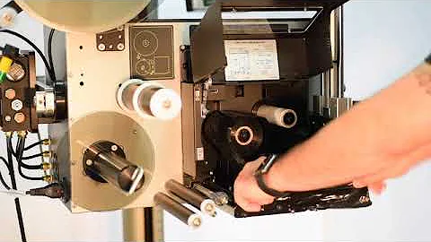 INSTALLING PRINTER RIBBON INTO THE 3600a / SATO TAMP BLOW LABEL APPLICATOR