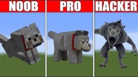 Pixel Art NOOB vs PRO vs HACKER Wolf in Minecraft