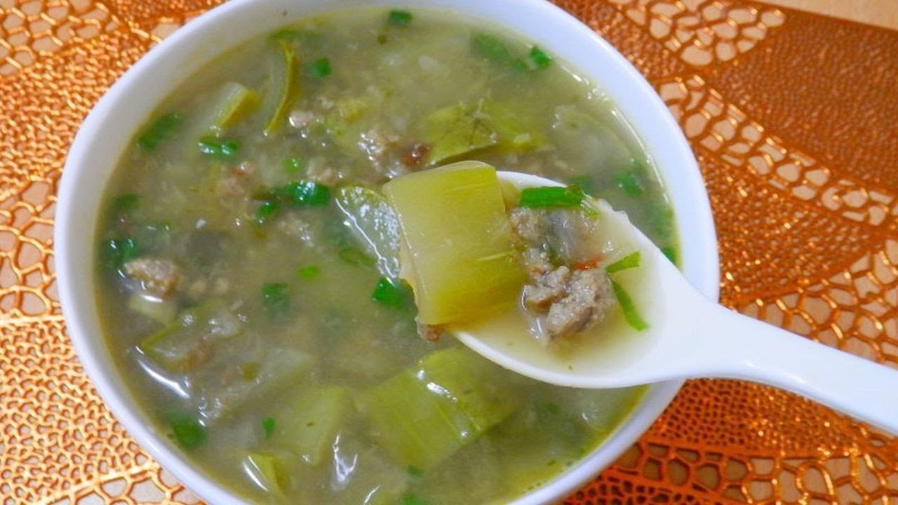 حساء قرع أخضر _قرع أبيض اللبّ -حساء الدباّء - -سايور كوندور-وجبات أرياف جنوب تايلاند | sayur kundur