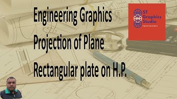 Rectangle Plate on H P | 02 |  Projection of Plane | ST Graphics Studio