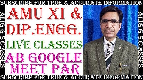 AMU CLASS XI & DIPLOMA ENGG. LIVE CLASSES || VI & IX ENT. TEST || 1ST RESULT || IMPORTANT BOOKS ETC.