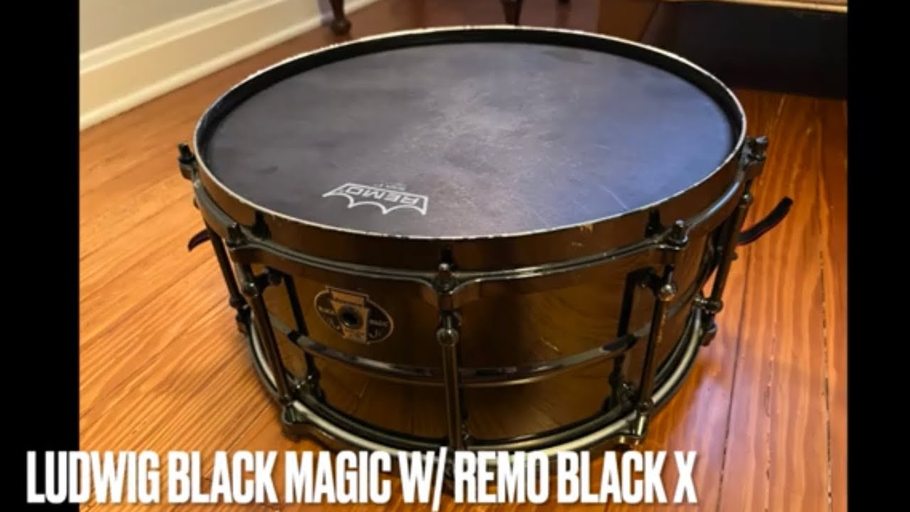 Ludwig Black Magic 6.5" x 14" w/ Remo Black X Snare Drum Demo YouTube