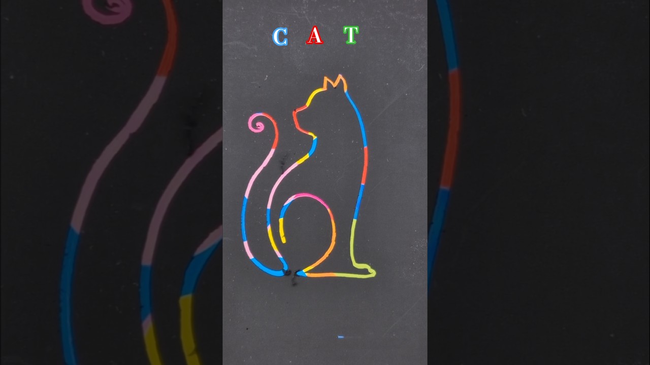 Rainbow Scratch Book CAT Drawing 