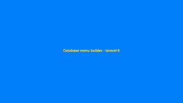 Laravel menu builder - demo