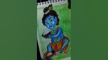 💗 Little krishna drawing easy 🔥#shorts#youtubeshorts #littlekrishna