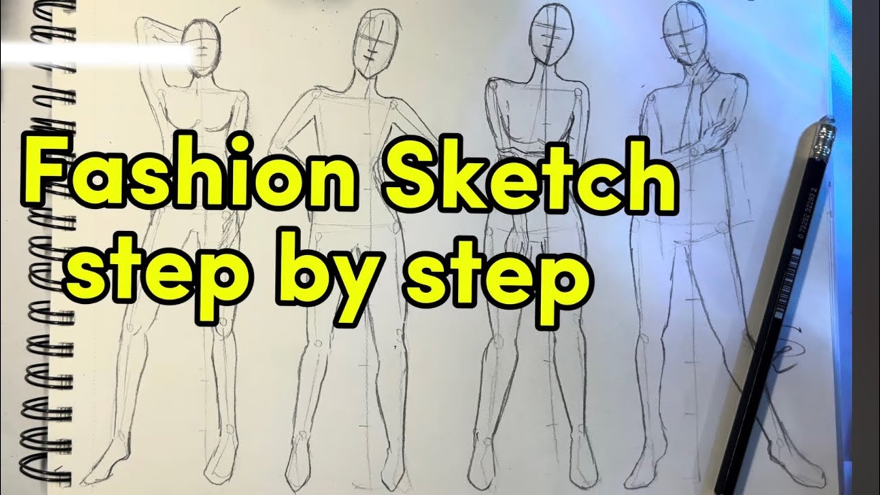 Fashion Sketch step by step/How to draw fashion poses easily/Part 3 ...