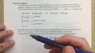 Integrated Rate Laws - 1st Order and 2nd Order Examples