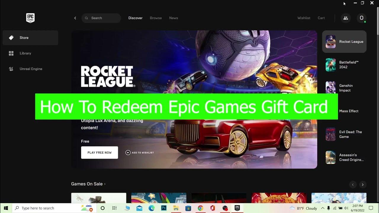 How to redeem epic games gift card online 2022 redeem use code on
