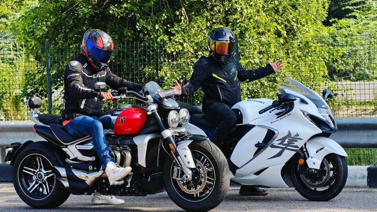 2500CC Rocket 3GT VS 1300CC Hayabusa Gen3 RACE!!