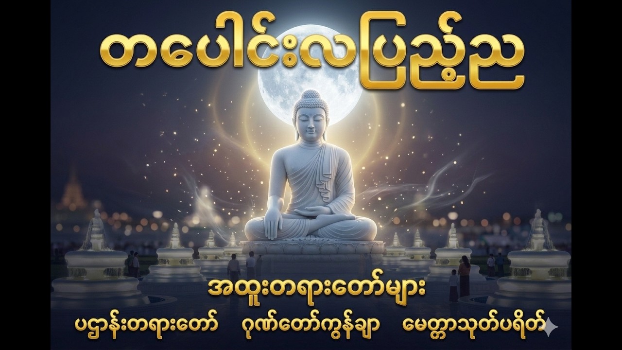 🙏🙏တပေါင်းလပြည့်ည နာယူစရာအထူးတရားဒေသနာတော်များ- ပဋ္ဌာန်းဒေသနာတော်၊ ဂုဏ်တော်ကွန်ချာ၊မေတ္တာသုတ်တော်🙏🙏🙏