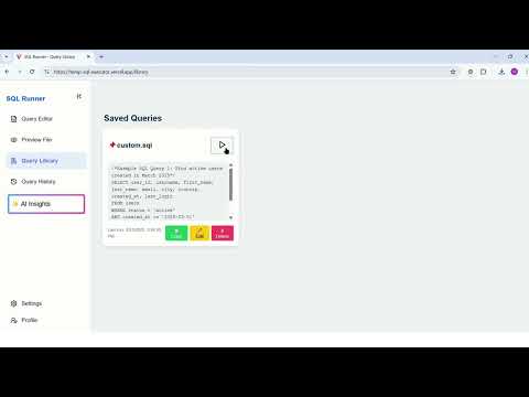 Sql Runner Project