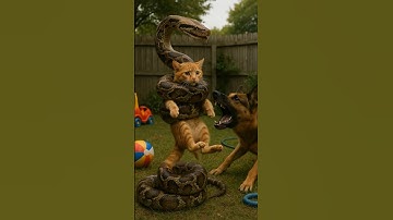 A Brave Puppy Rescuing a Kitten from a Python Attack 🐍❤️ | Viral Animal Shorts