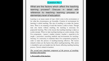 Assignment No 1 Code No 623 Teaching Strategies at Elementary Level  autumn 2021 with pdf AIOU