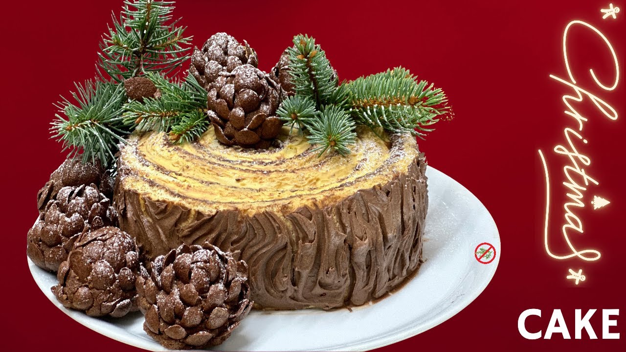 Рождественский торт  со сладкими шишками