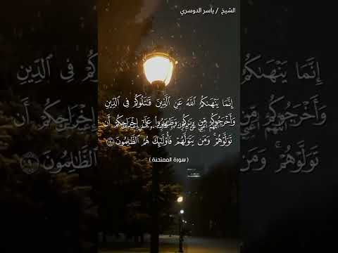 سورة الممتحنة من آية 8 إلى آية 9 بصوت الشيخ ياسر الدوسري