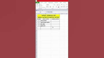 Upper Formula use  ll Excel Interview Question ll #excel #edit #shorts