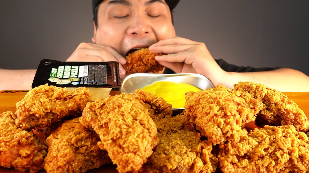 바삭한 후라이드 끝판왕! 황금올리브 넓적다리 먹방~!! 리얼사운드 ASMR social eating Mukbang(Eating Show)