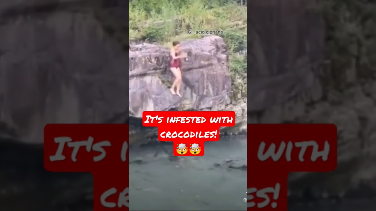 We are all hoping she made it!🤯🔥Falling into Crocodile infested