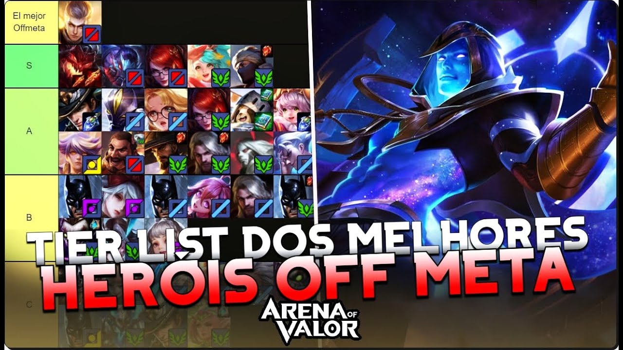 TIER LIST DOS MELHORES HERÓIS OFF META PRA SUBIR DE ELO ARENA OF VALOR SEASON 25 YouTube