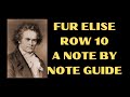 Ludwig van beethoven fur elise row 10 tutorial a note by note piano sheet music how to play guide