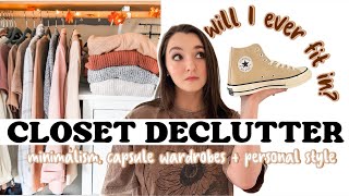 SPRING CLOSET DECLUTTER! | breaking up w/my capsule wardrobe messy to minimal mom clothing HAUL