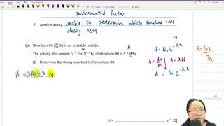 FM21 P42 Q12 Decay Constant of Strontium | Feb/March 2021 | Cambridge A Level 9702 Physics